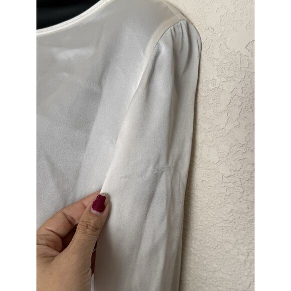 Lafayette 148 New York Silk Blouse Medium Classic Minimalist Quiet Luxury - Picture 8 of 12